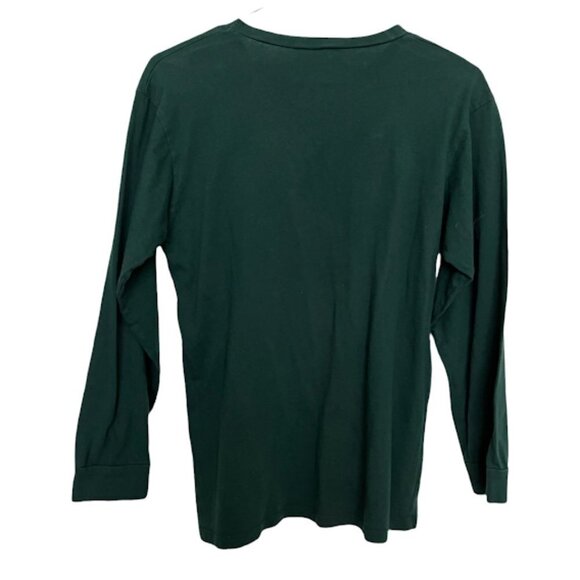 Zara Womens Beaded T Shirt‎ Long Sleeve Tee Top Once at a Full Moon Small Green - Picture 3 of 5
